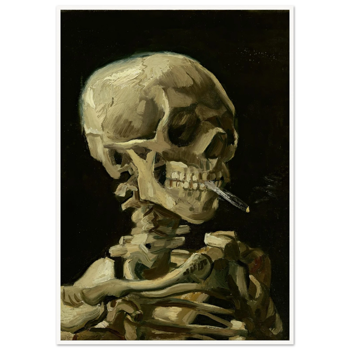 Head Of A Skeleton With A Burning Cigarette Art Print | Vincent van Gogh-Quipham Collections