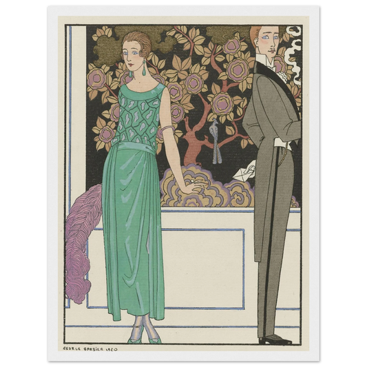 La premiere imprudence ; Robe du soir, de Beer (1921) Art Print | George Barbier-Quipham Collections
