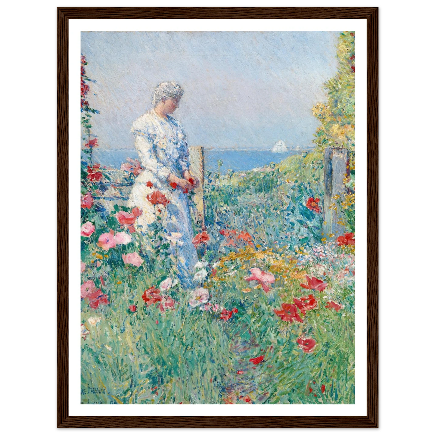 In the Garden (Celia Thaxter in Her Garden) (1892) Art Print | Childe Hassam-Quipham Collections