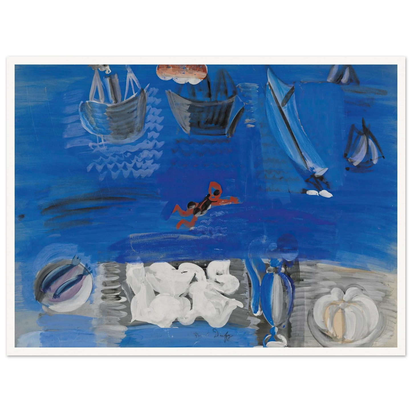 Nature morte et bateaux (circa 1923) Art Print | Raoul Dufy-Quipham Collections