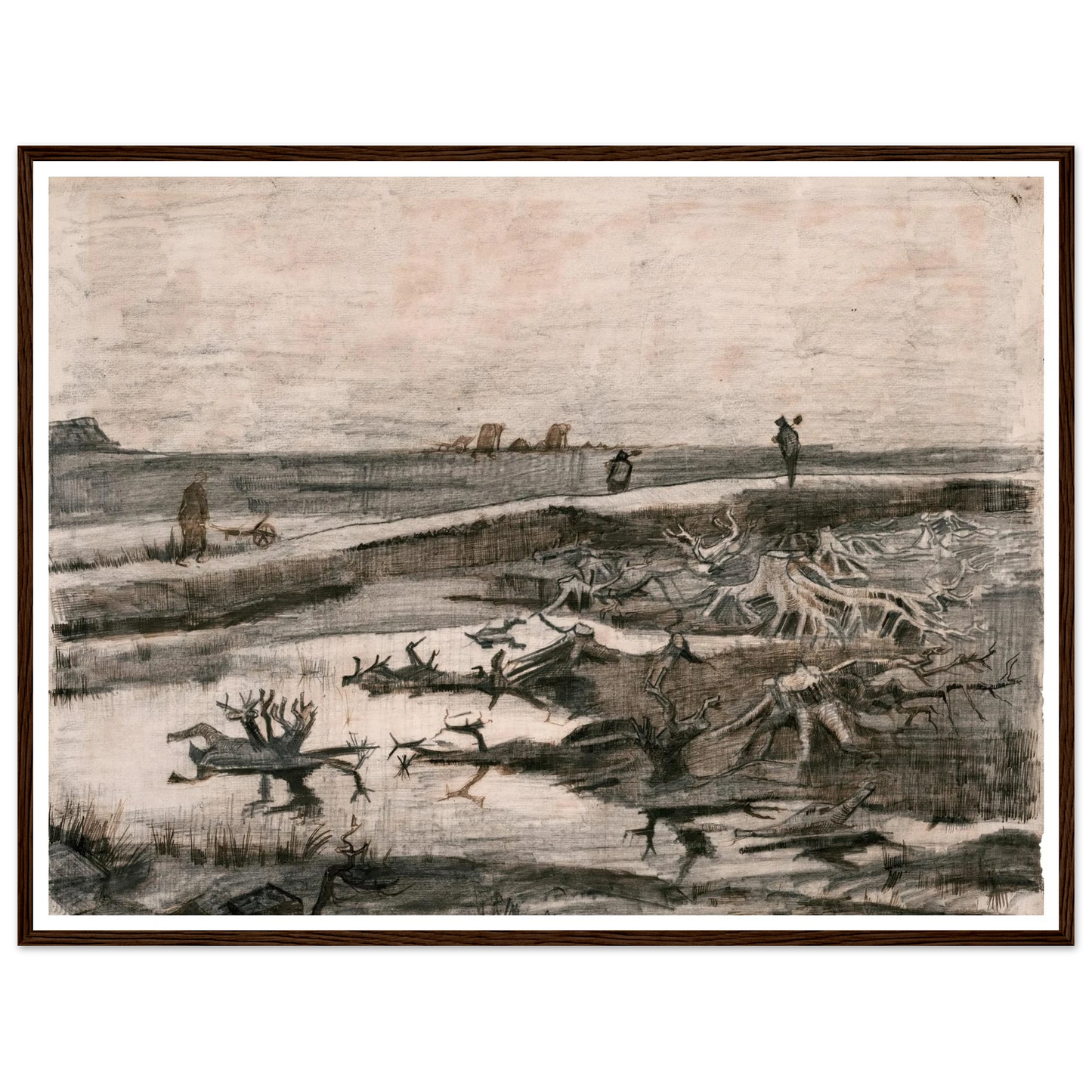 Landscape with Bog Trunks (Travaux aux Champs) (1883) Art Print | Vincent van Gogh-Quipham Collections
