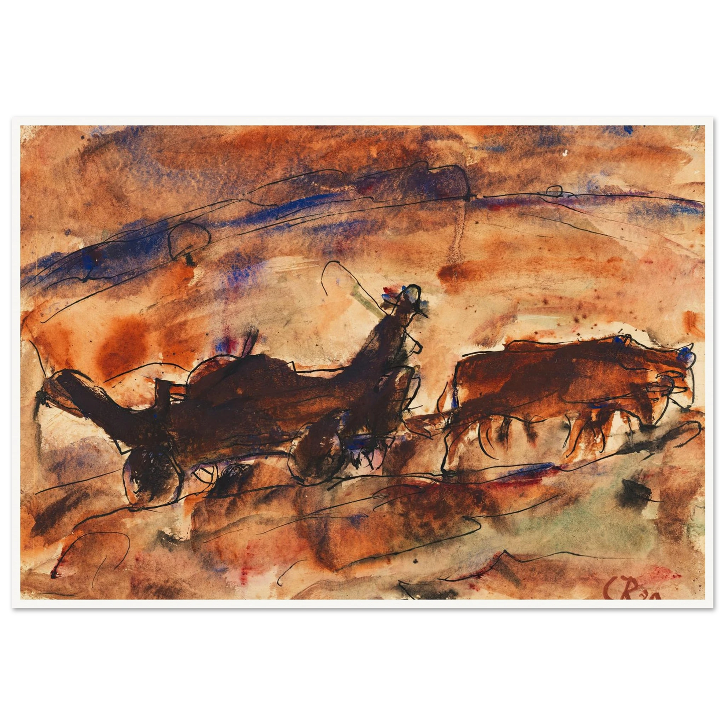 Ochsenfuhrwerk (1920) Art Print | Christian Rohlfs-Quipham Collections