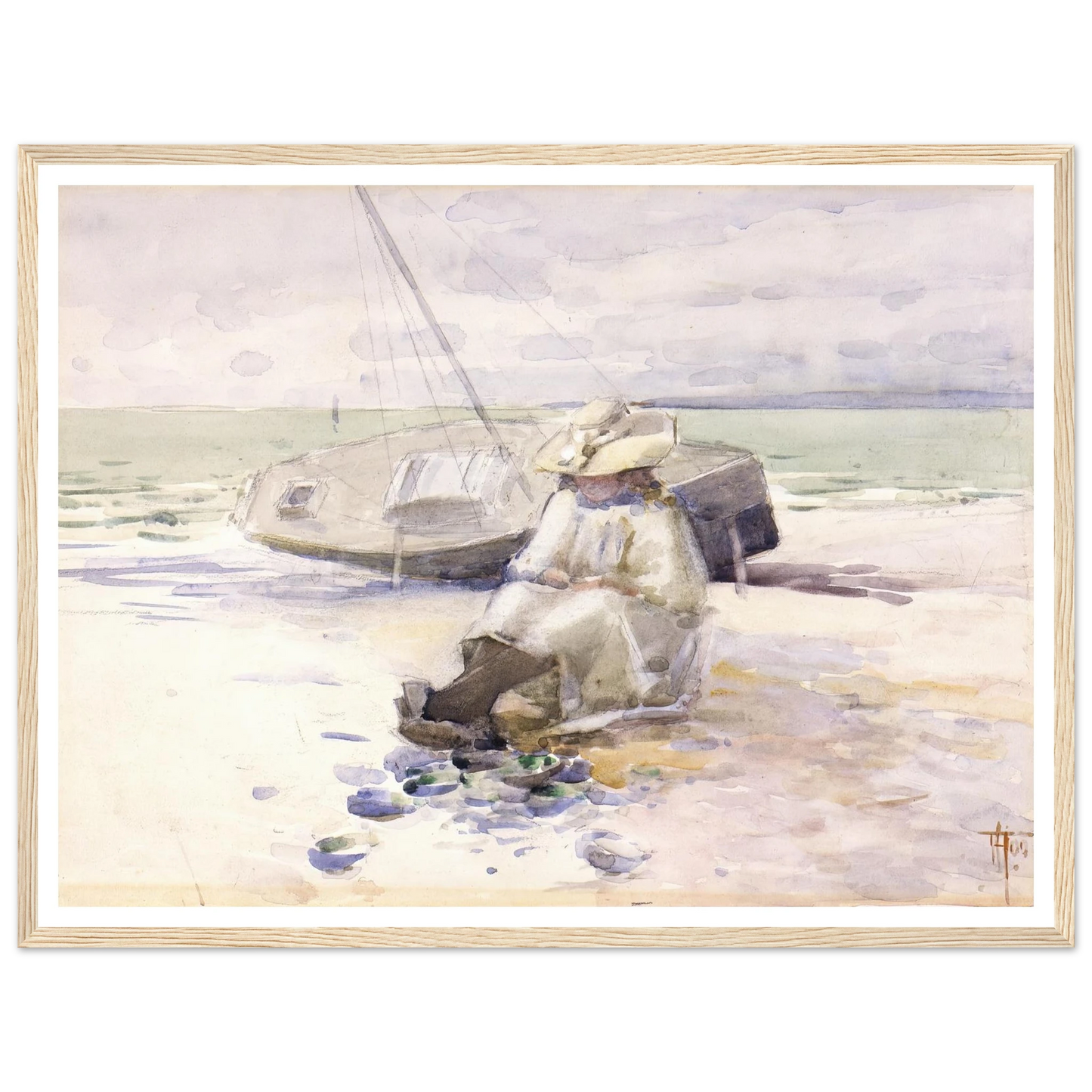 Girl on the beach (1900) Art Print | Frances Hodgkins-Quipham Collections