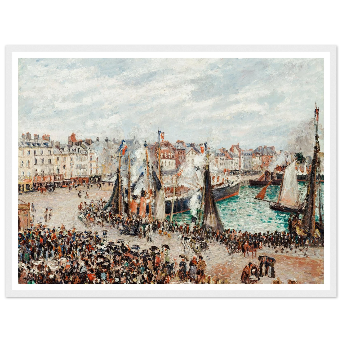 The Fish Market, Dieppe; Grey Weather, Morning (1902) Art Print | Camille Pissarro-Quipham Collections