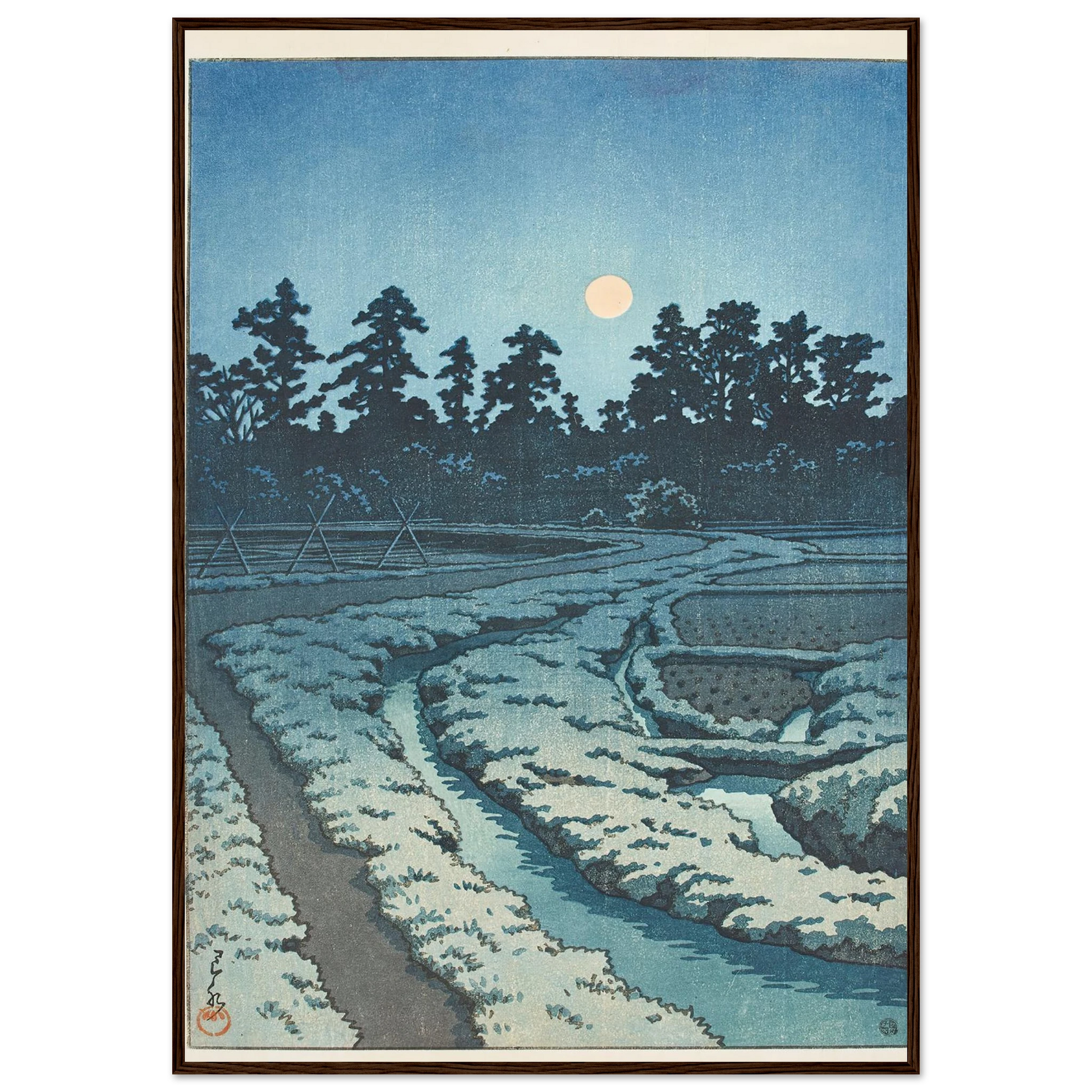 Ayashi no tsuki (Miyagi ken) (Moon at Ayashi, Miyagi Prefecture) (1946) Art Print | Kawase Hasui-Quipham Collections