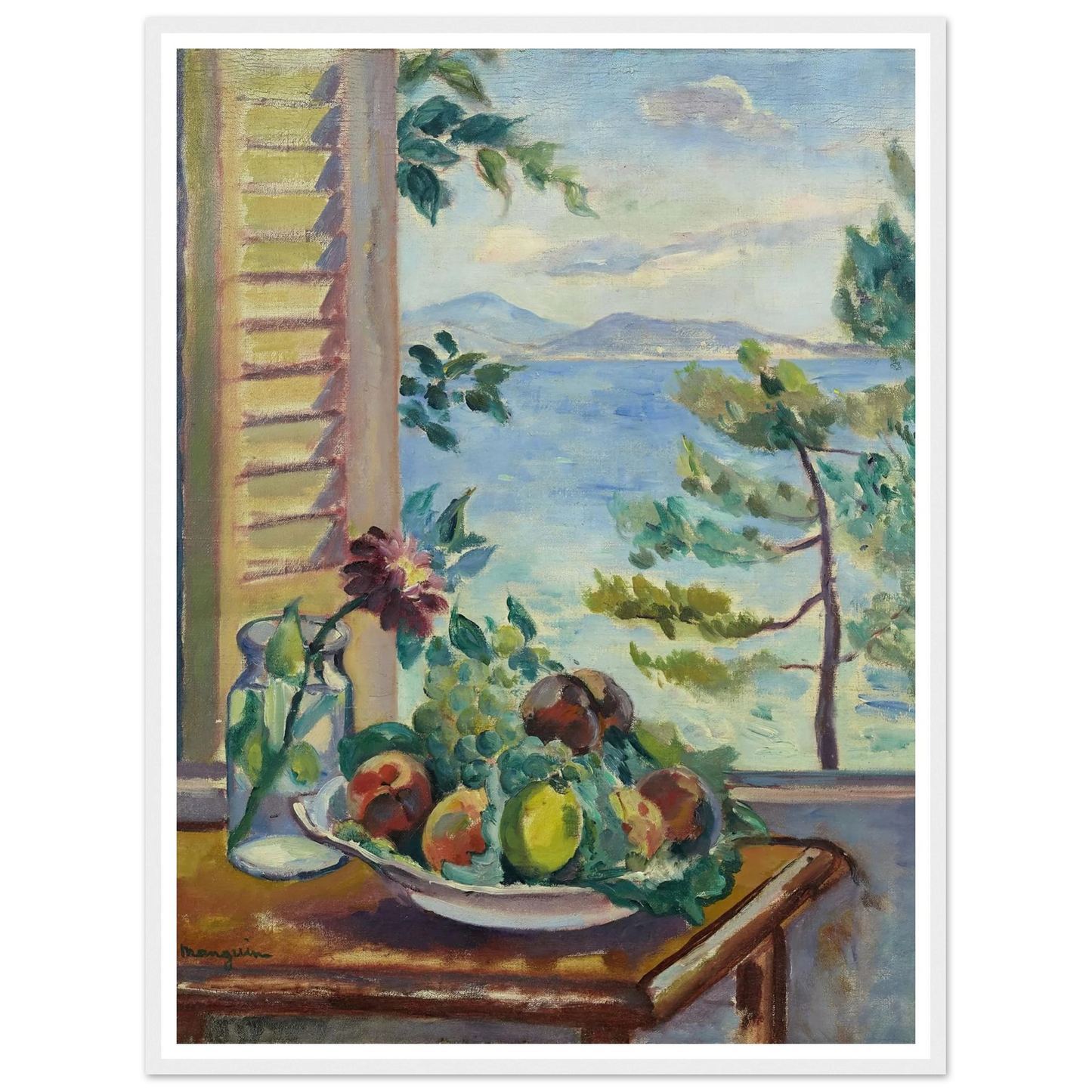Pêches et raisins à la fenêtre (1920) Art Print | Henri Manguin-Quipham Collections