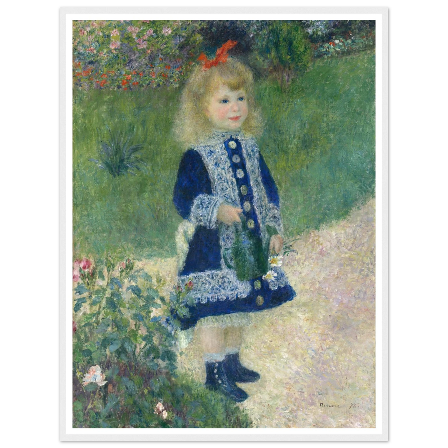 A Girl with a Watering Can (1876) Art Print | Pierre Auguste Renoir-Quipham Collections
