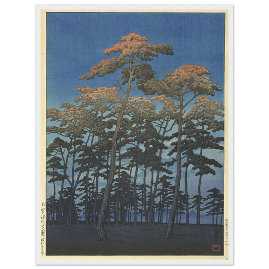 Omiya Hikawa koen (Hikawa Park, Omiya)_1930 (1930) Art Print | Kawase Hasui - Framed Poster - 30x40 cm / 12x16″ - Black frame