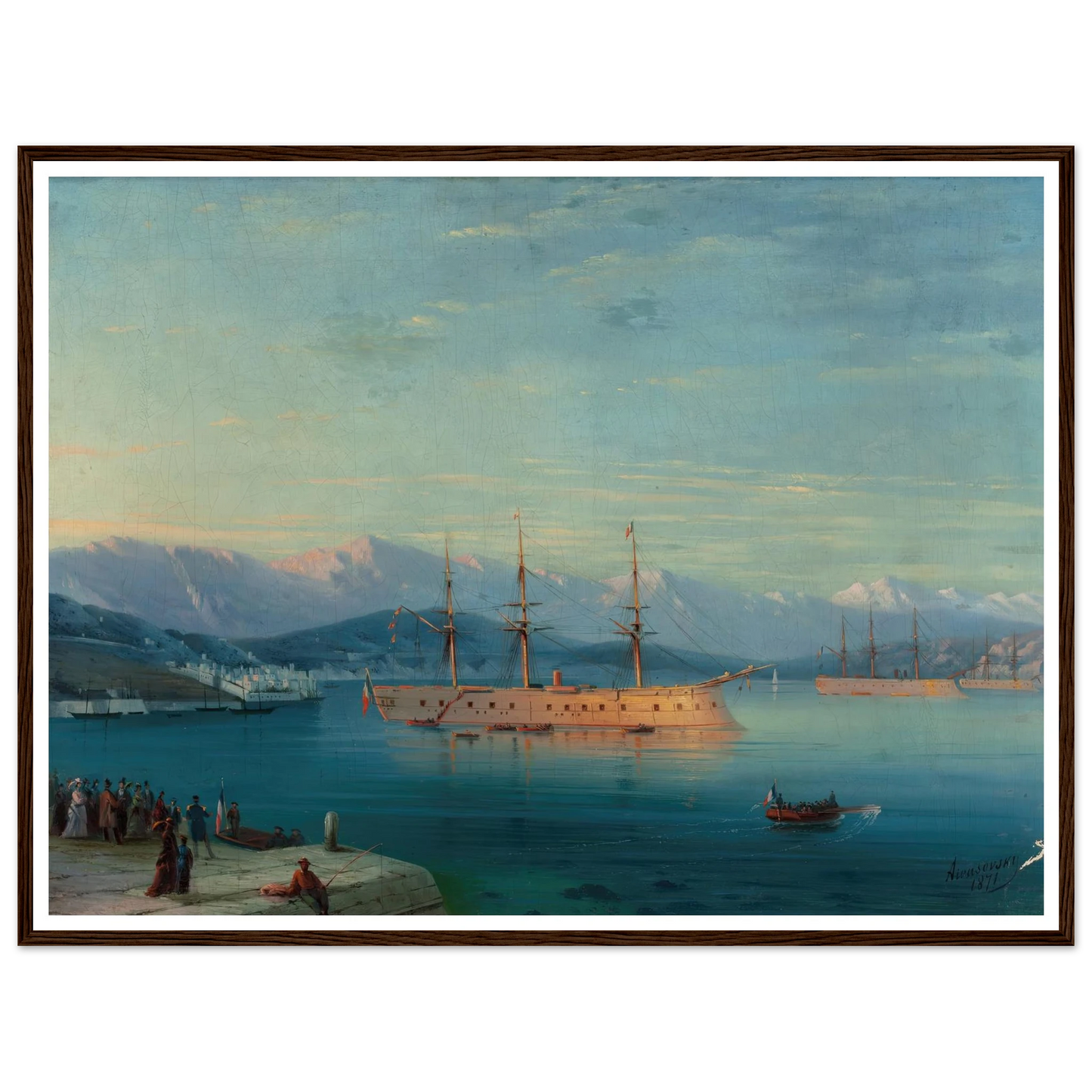 French Ships Departing the Black Sea (1871) Art Print | Ivan Konstantinovich Aivazovsky-Quipham Collections