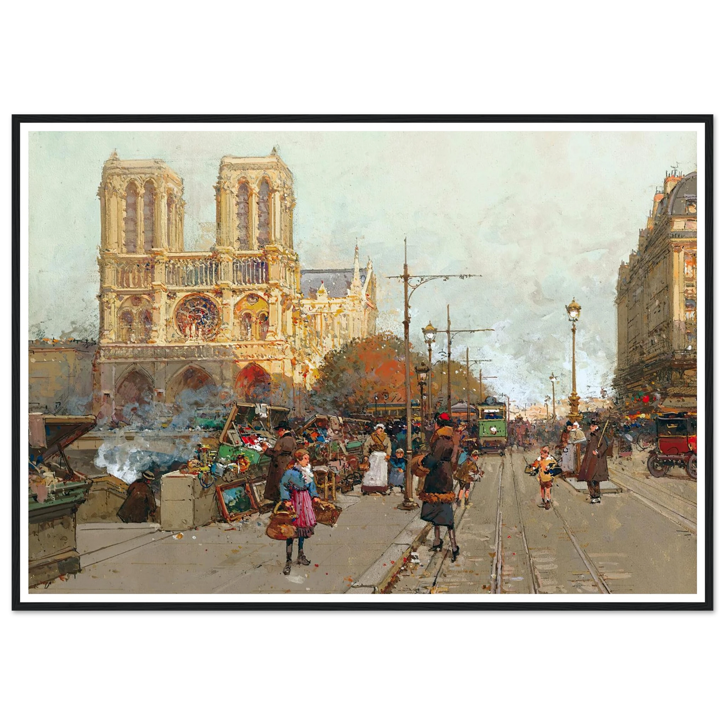 Notre Dame De Paris, Vue Du Quai De Montebello Art Print | Eugene Galien Laloue-Quipham Collections
