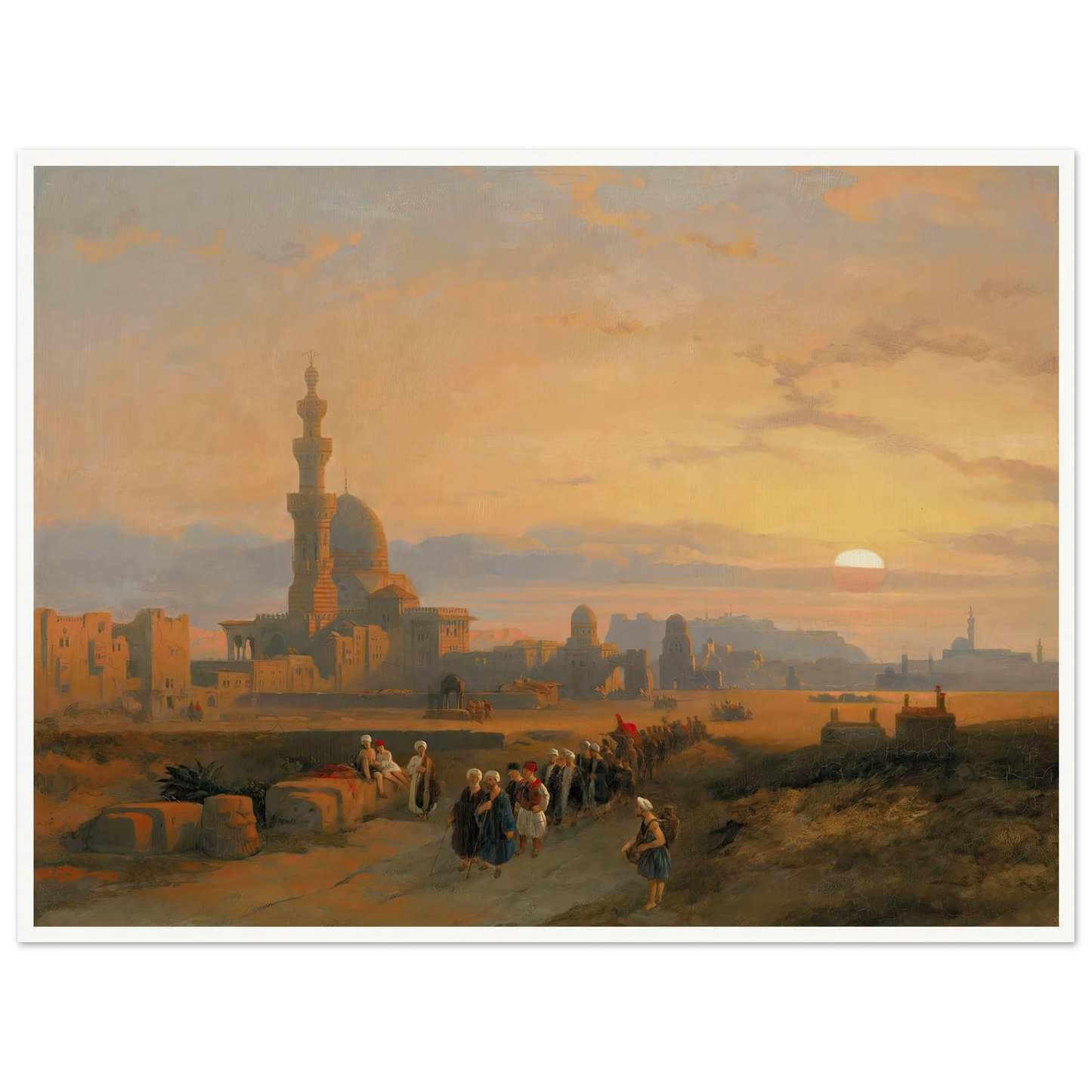 Procession before the tombs of the Caliphs, Grand Cairo (1846) Art Print | David Roberts-Quipham Collections