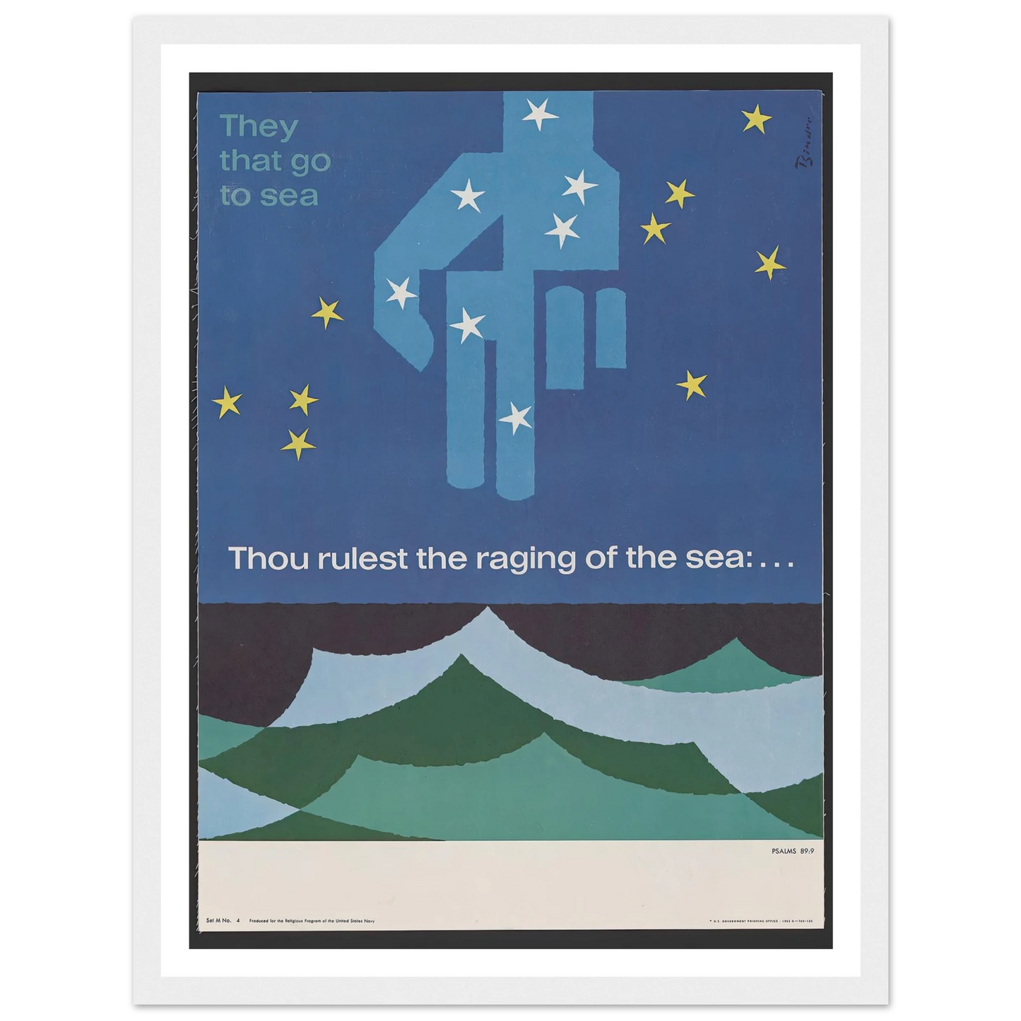 Thou rulest the raging of the sea … Psalms 89_9 (1963) Art Print | Joseph Binder-Quipham Collections