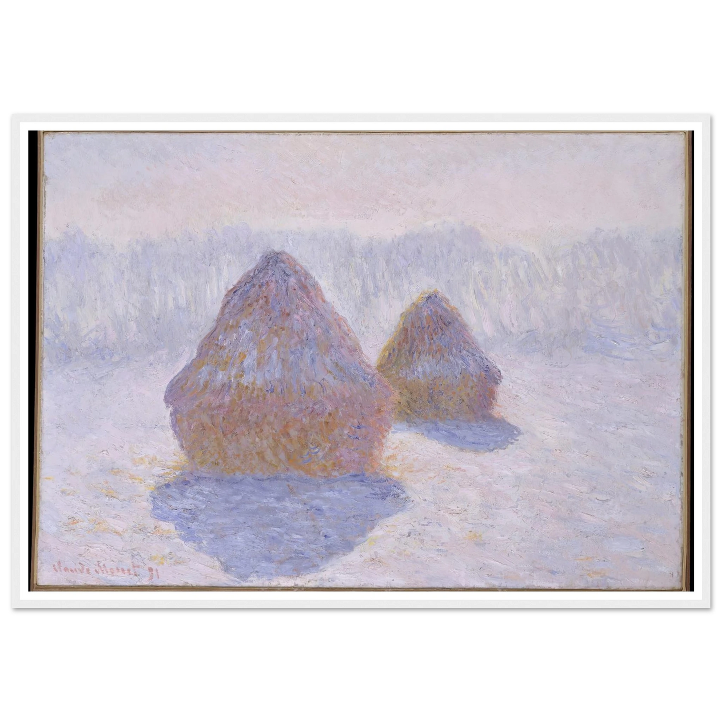 Haystacks (Effect of Snow and Sun) (1891) Art Print | Claude Monet-Quipham Collections