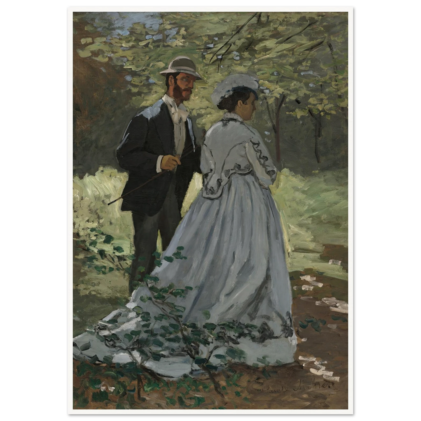 Bazille and Camille (Study for Déjeuner sur l’Herbe ) (1865) Art Print | Claude Monet-Quipham Collections