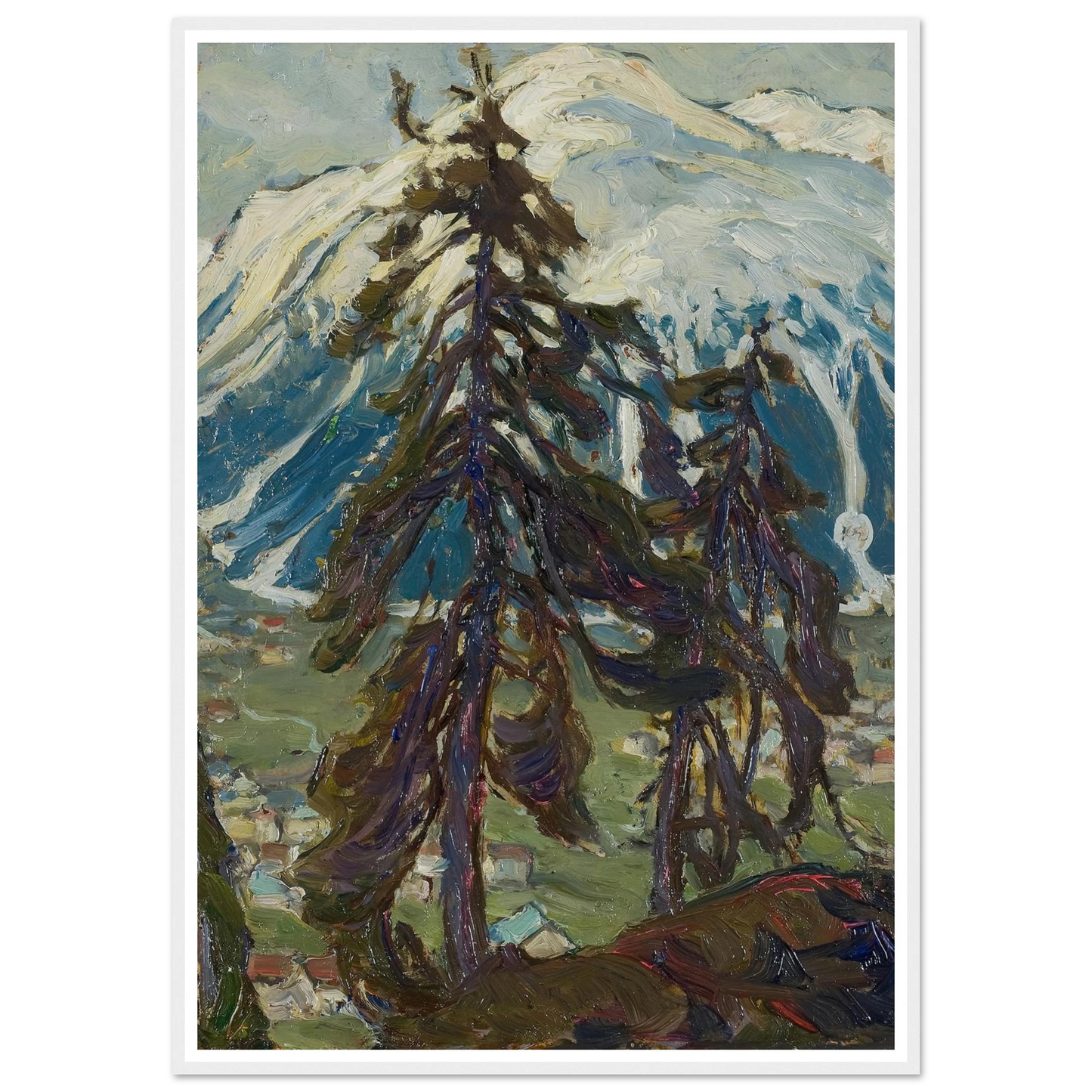 Fir Trees in front of the Mountains. Study from North Norway Art Print | Anna Boberg-Quipham Collections