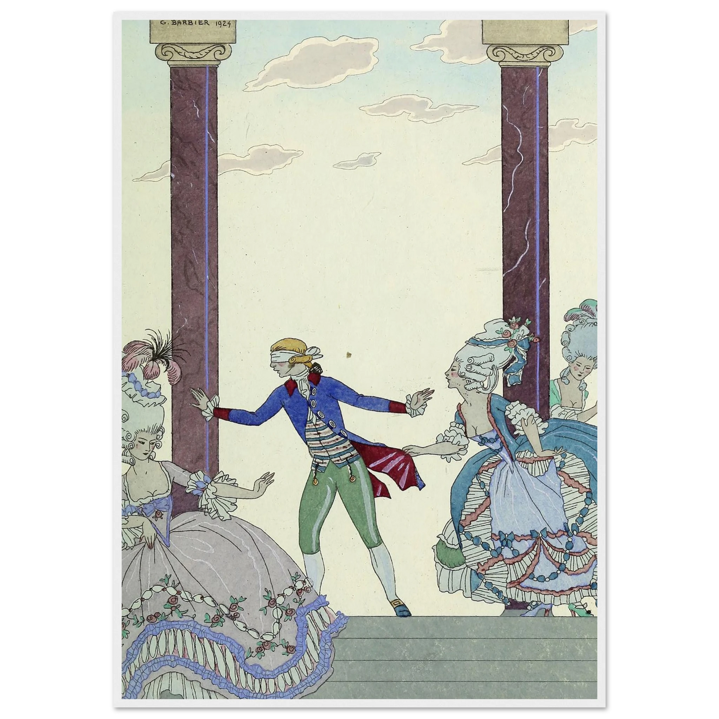 Falbalas et fanfreluches, Colin-Maillard (1925) Art Print | George Barbier-Quipham Collections