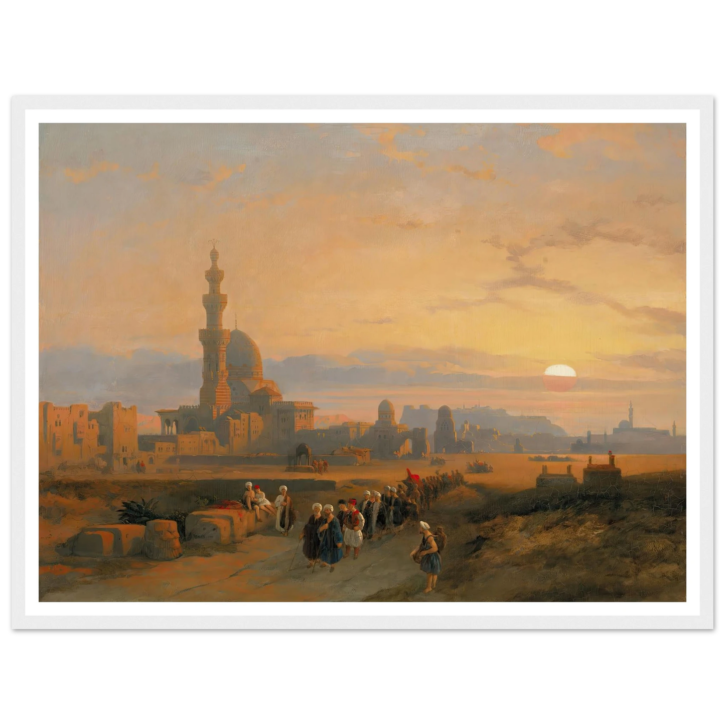 Procession before the tombs of the Caliphs, Grand Cairo (1846) Art Print | David Roberts-Quipham Collections