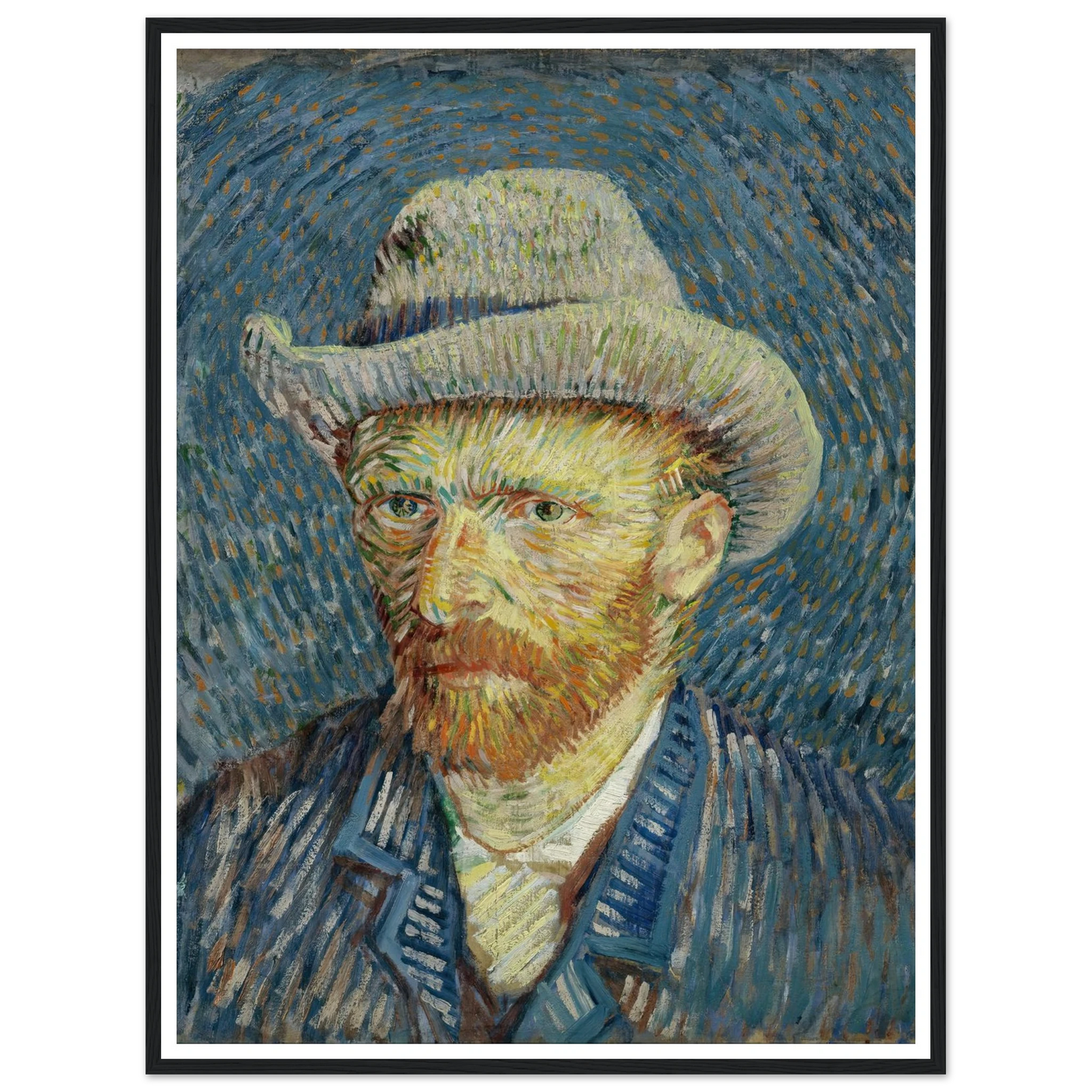 Self-portrait with grey felt hat (1887) Art Print | Vincent van Gogh-Quipham Collections