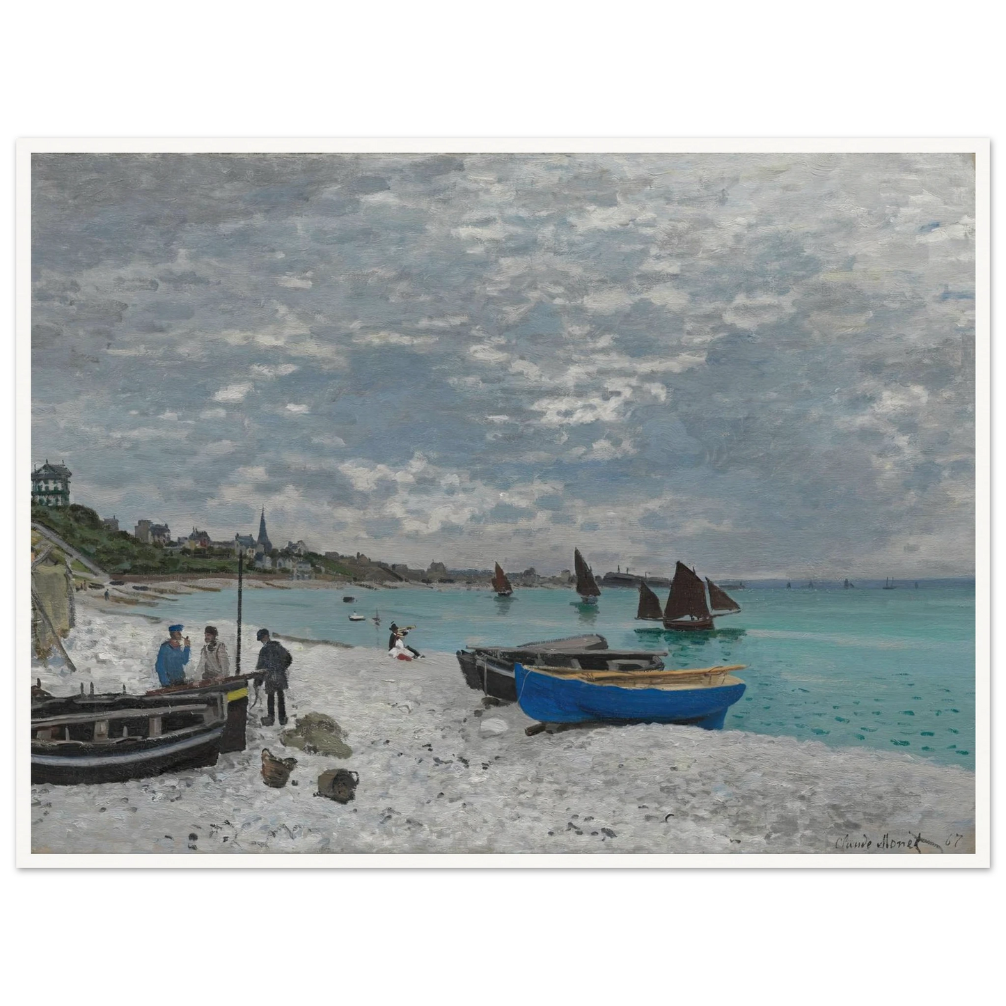 The Beach at Sainte-Adresse (1867) Art Print | Claude Monet-Quipham Collections