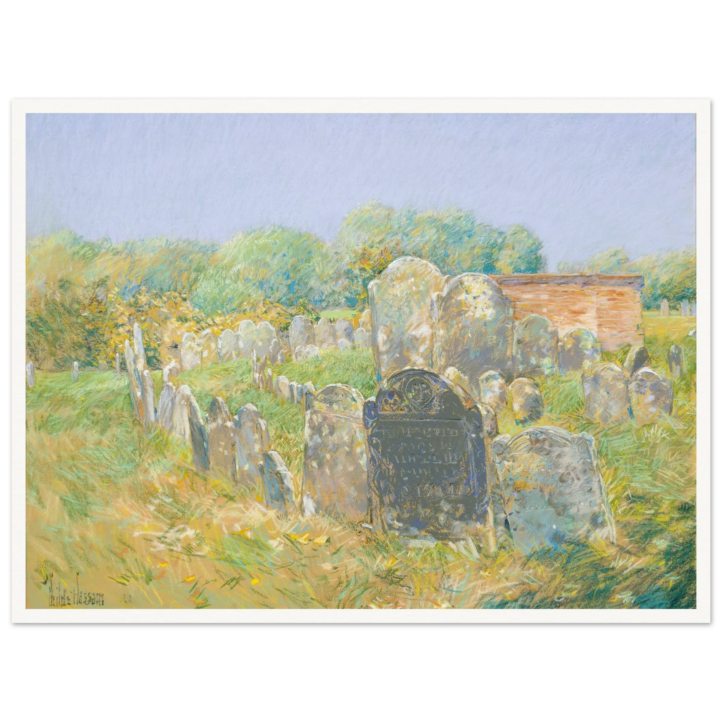 Colonial Graveyard at Lexington (ca. 1891) Art Print | Childe Hassam-Quipham Collections