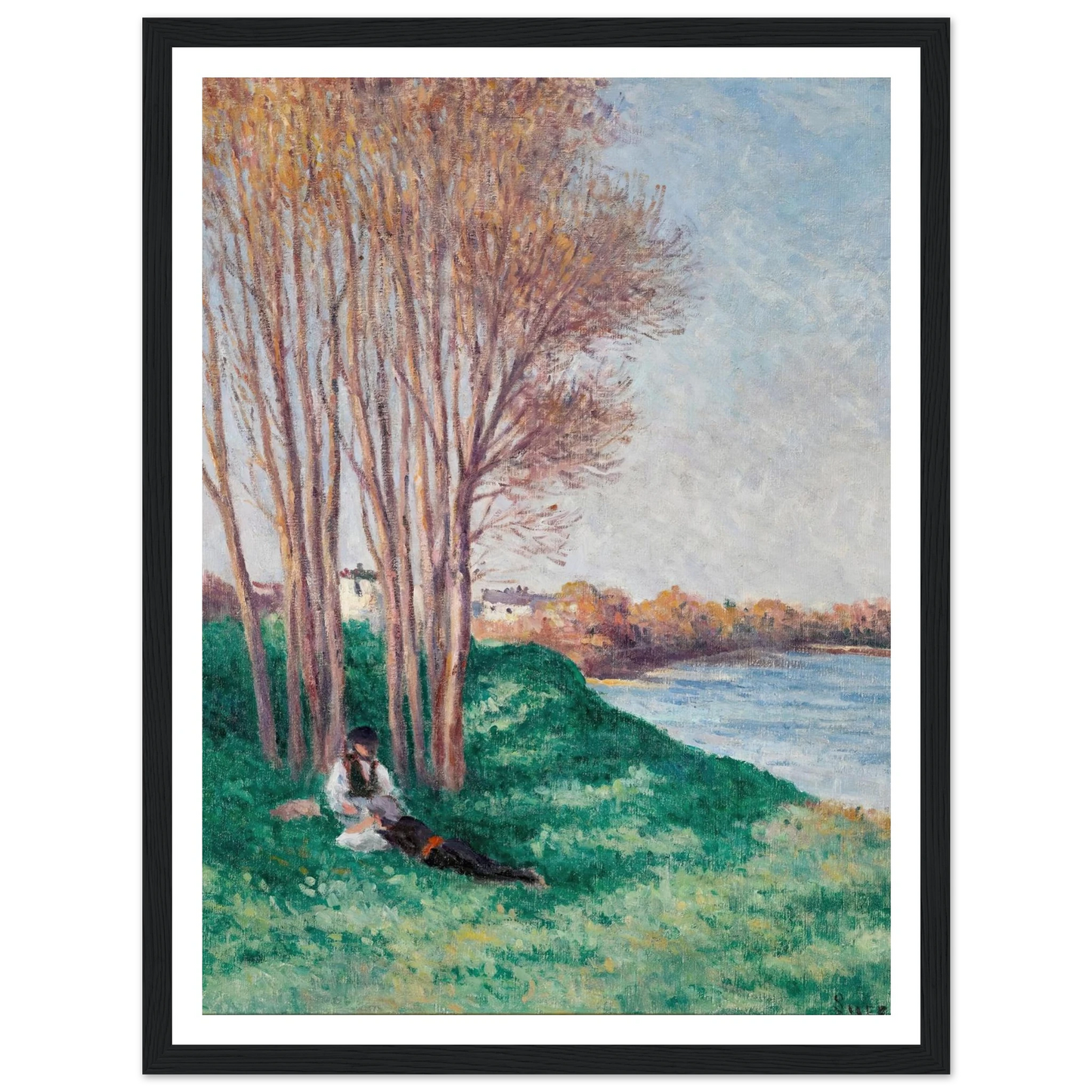 Le Repos sur les Bords de la Loire à Saint-Ay (circa 1910-12) Art Print | Maximilien Luce-Quipham Collections