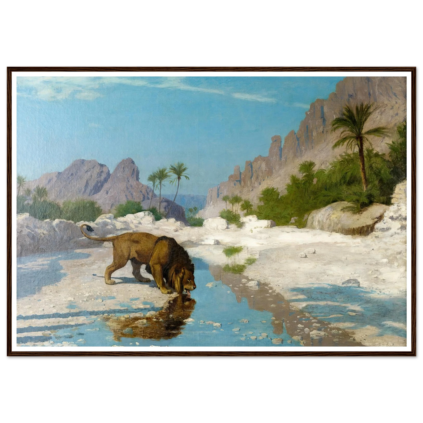 Lion in the Desert (circa 1885) Art Print | Jean Leon Gerome-Quipham Collections