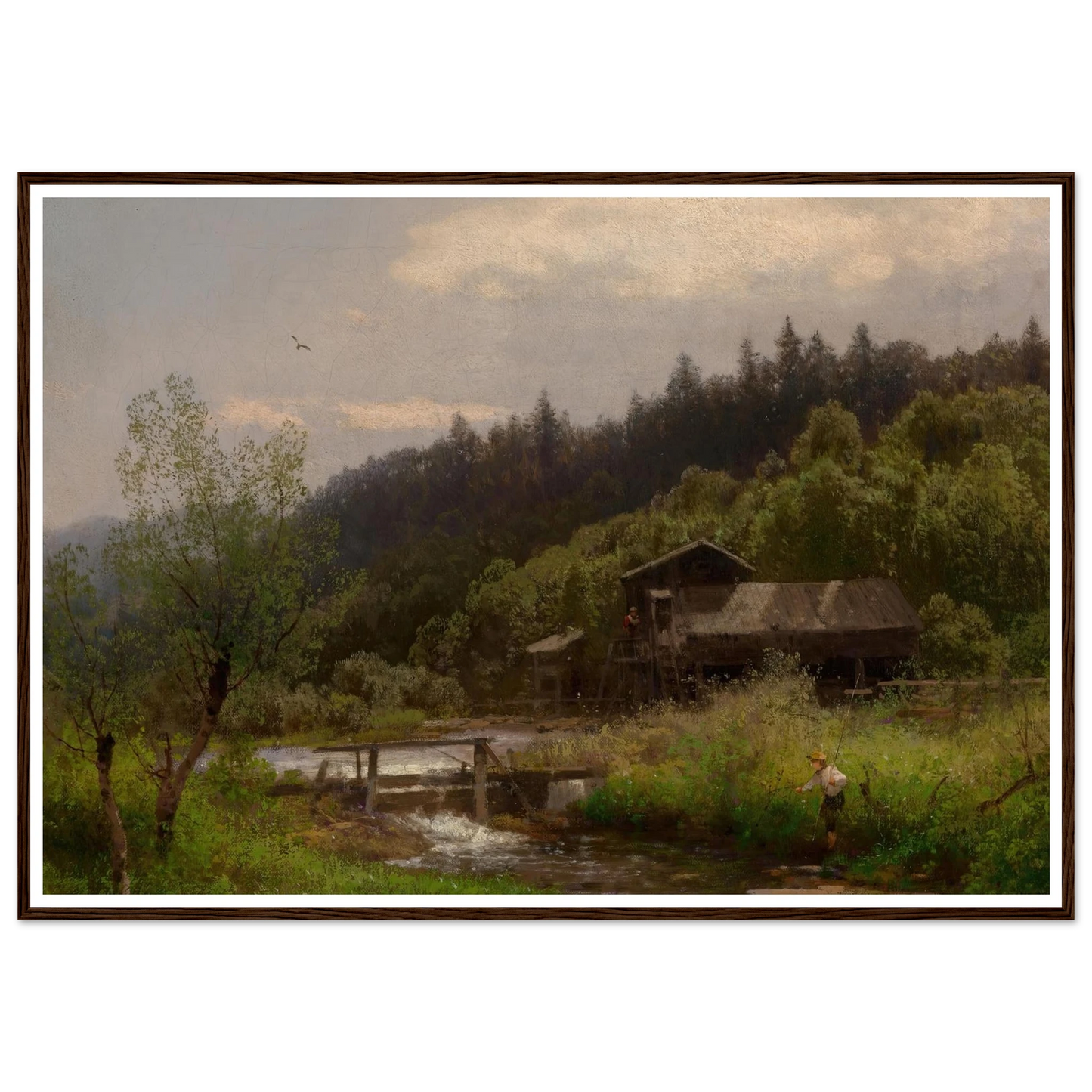 Farm House by the Creek Art Print | Hermann Ottomar Herzog-Quipham Collections