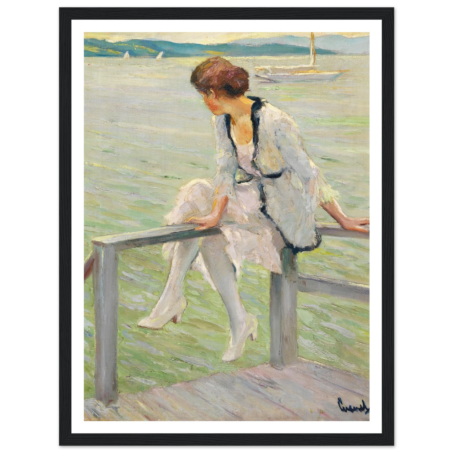 Young woman at Lake Starnberg (1915-1920) Art Print | Edward Cucue-Quipham Collections