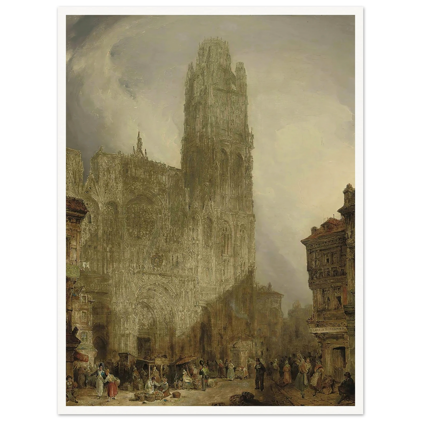 West front of Notre Dame Cathedral, Rouen (1825) Art Print | David Roberts-Quipham Collections