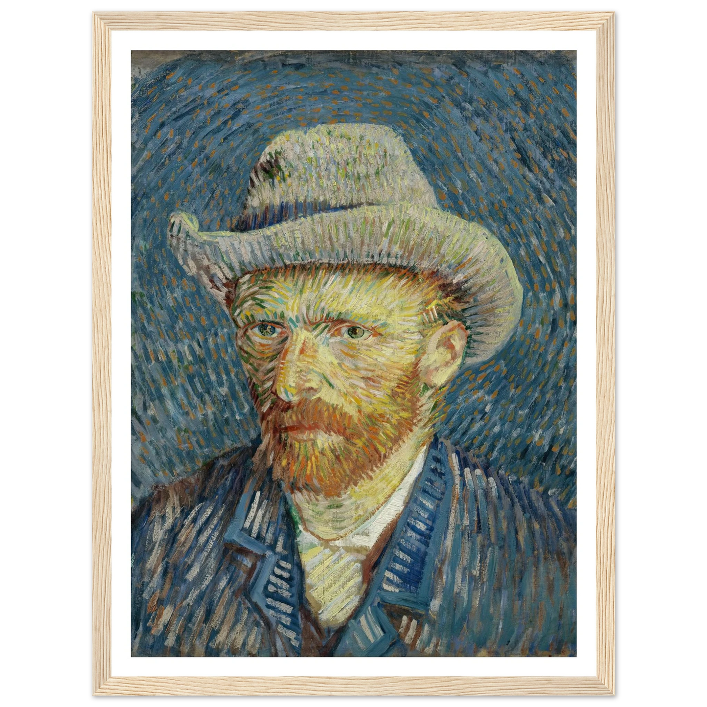 Self-portrait with grey felt hat (1887) Art Print | Vincent van Gogh-Quipham Collections