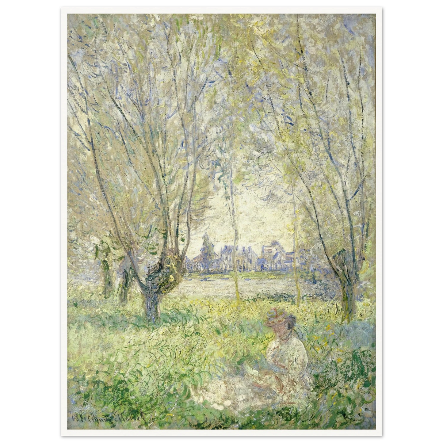 Woman Seated under the Willows (1880) Art Print | Claude Monet-Quipham Collections