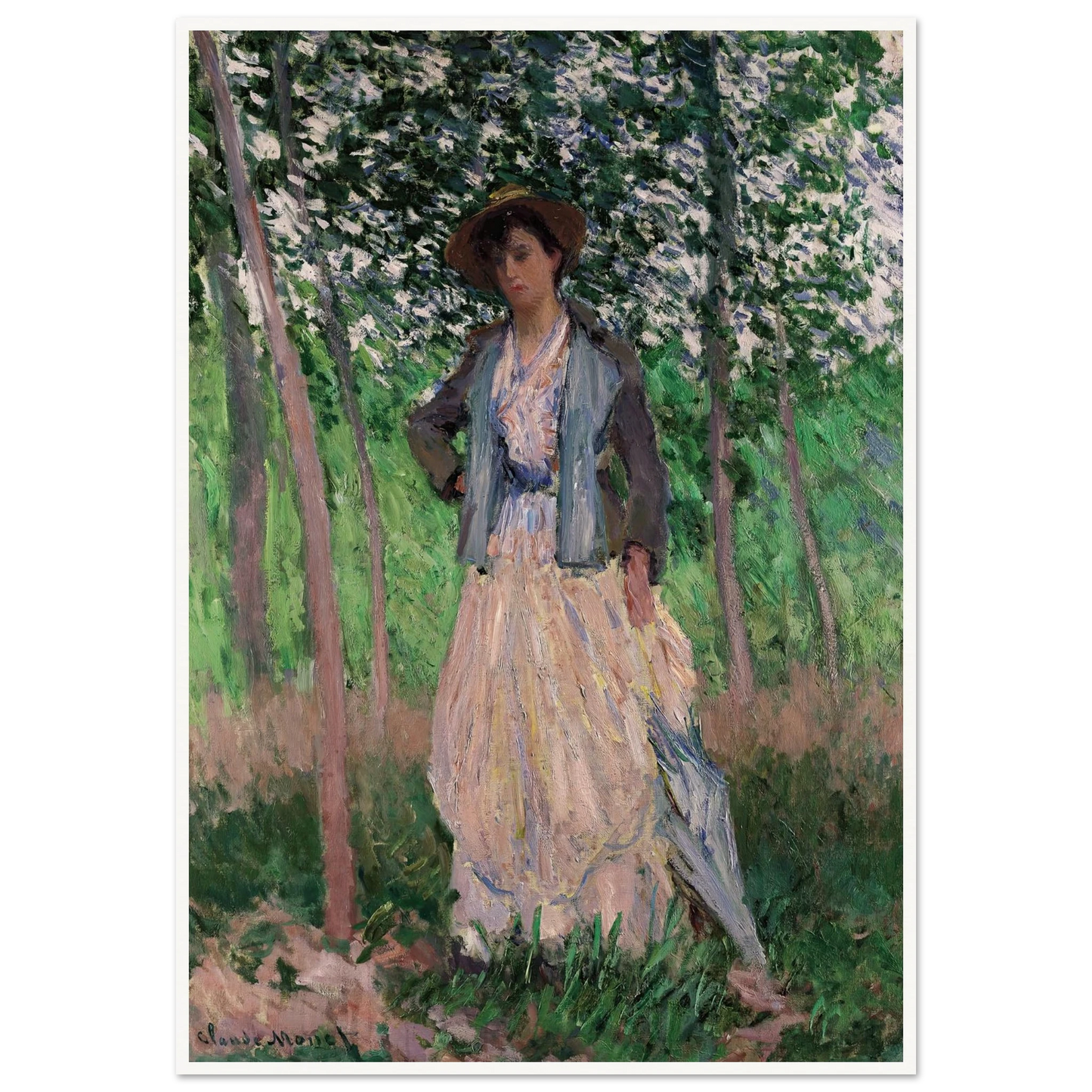 The Stroller (Suzanne Hoschedé, later Mrs. Theodore Earl Butler, 1868–1899) (1887) Art Print | Claude Monet-Quipham Collections