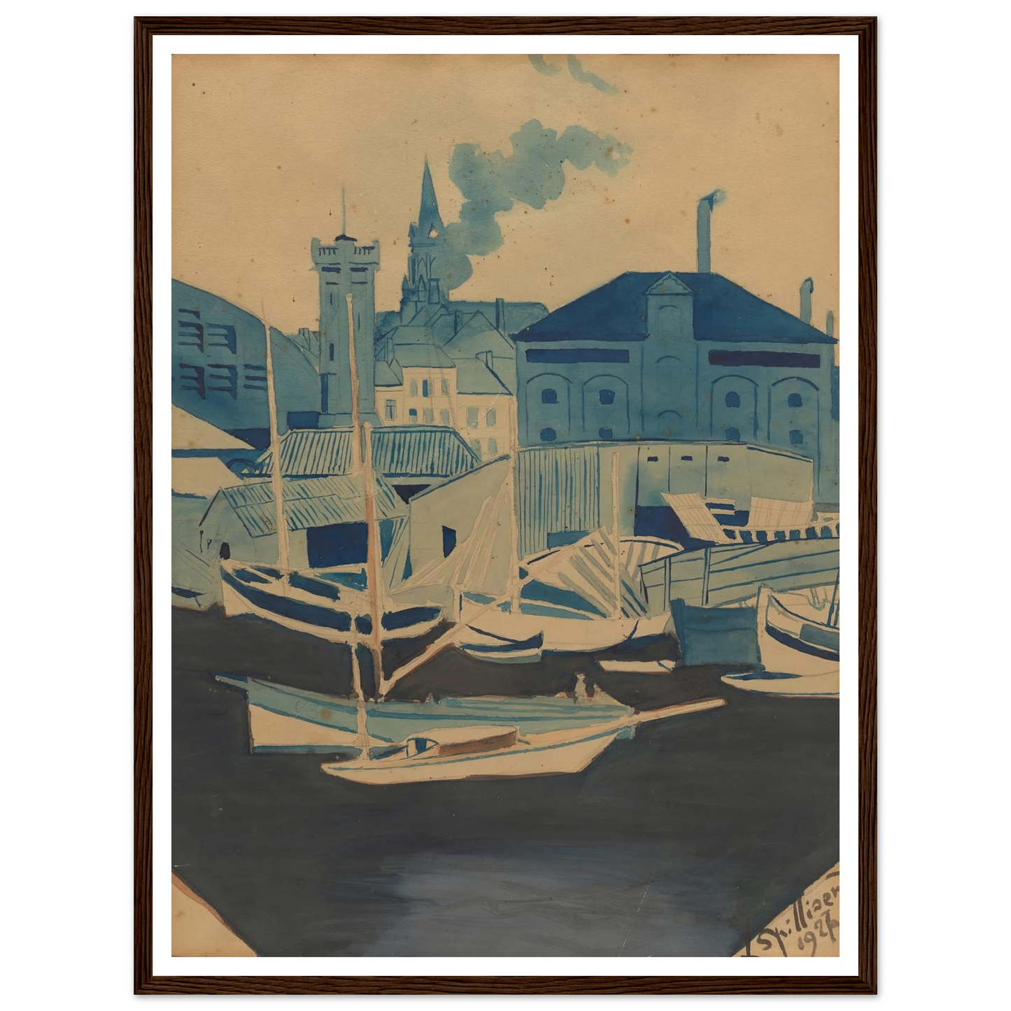 Havenzicht (1927) Art Print | Leon Spilliaert-Quipham Collections