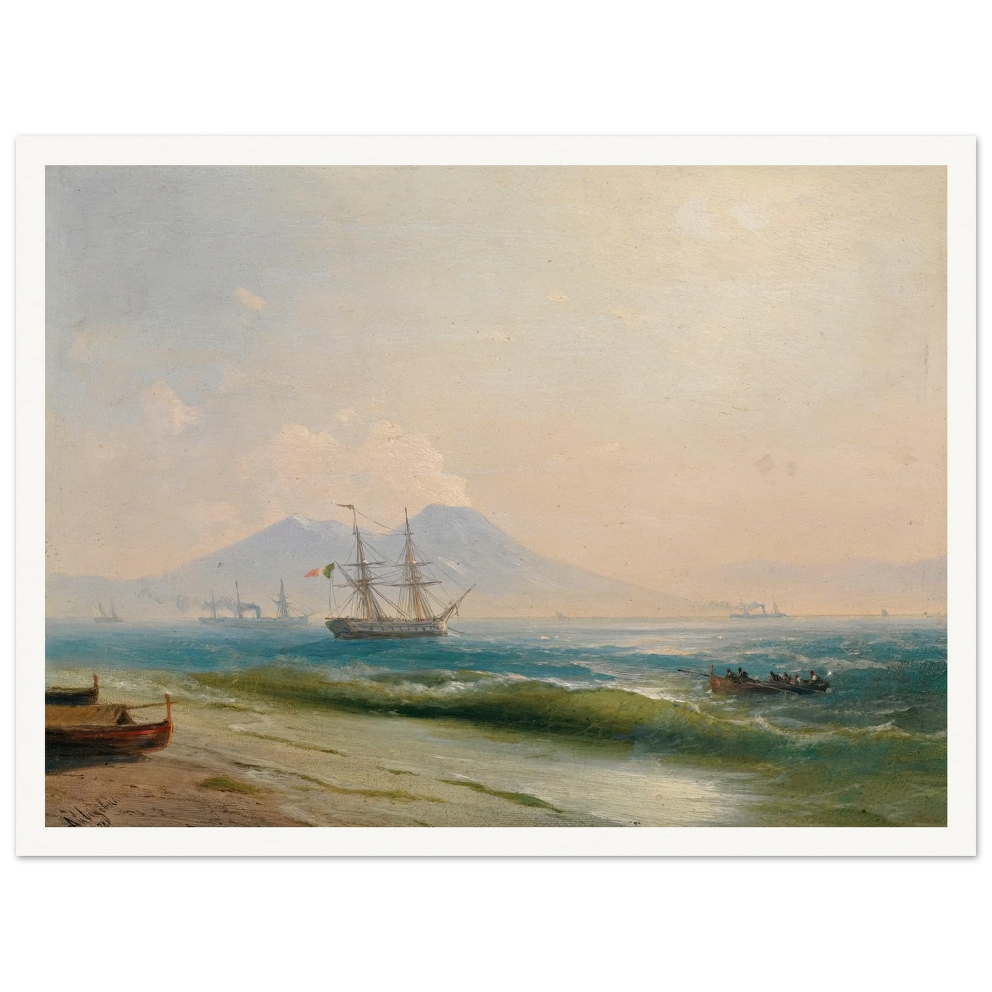 View Of Mount Vesuvius (1878) Art Print | Ivan Konstantinovich Aivazovsky-Quipham Collections