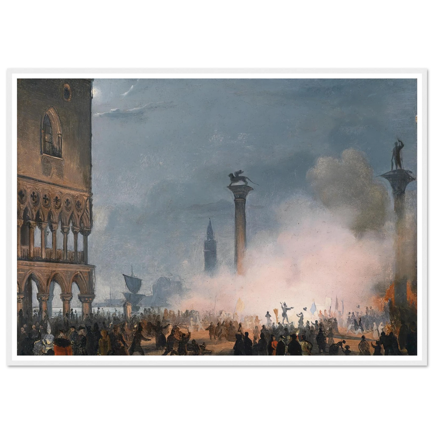 Venedi Piazzetta bei Nacht Art Print | Ippolito Caffi-Quipham Collections