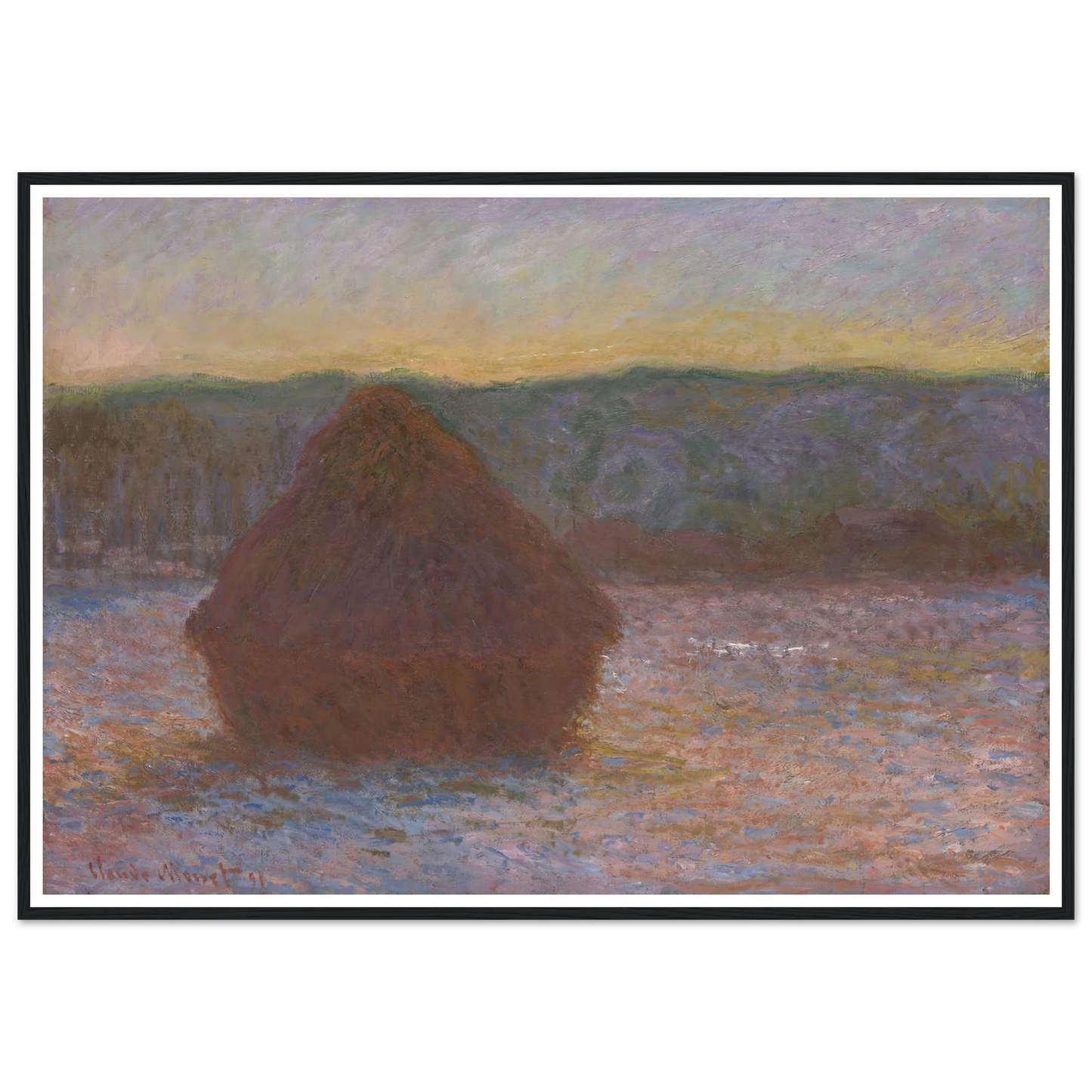 Stack of Wheat (Thaw, Sunset) (1890-91) Art Print | Claude Monet-Quipham Collections