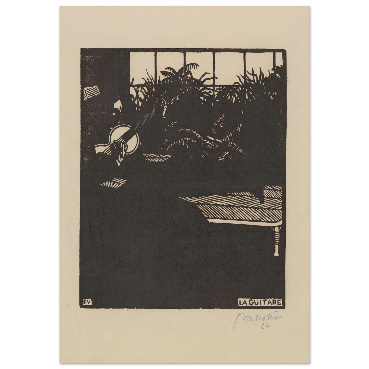 La guitare (1897) Art Print | Felix Vallotton-Quipham Collections