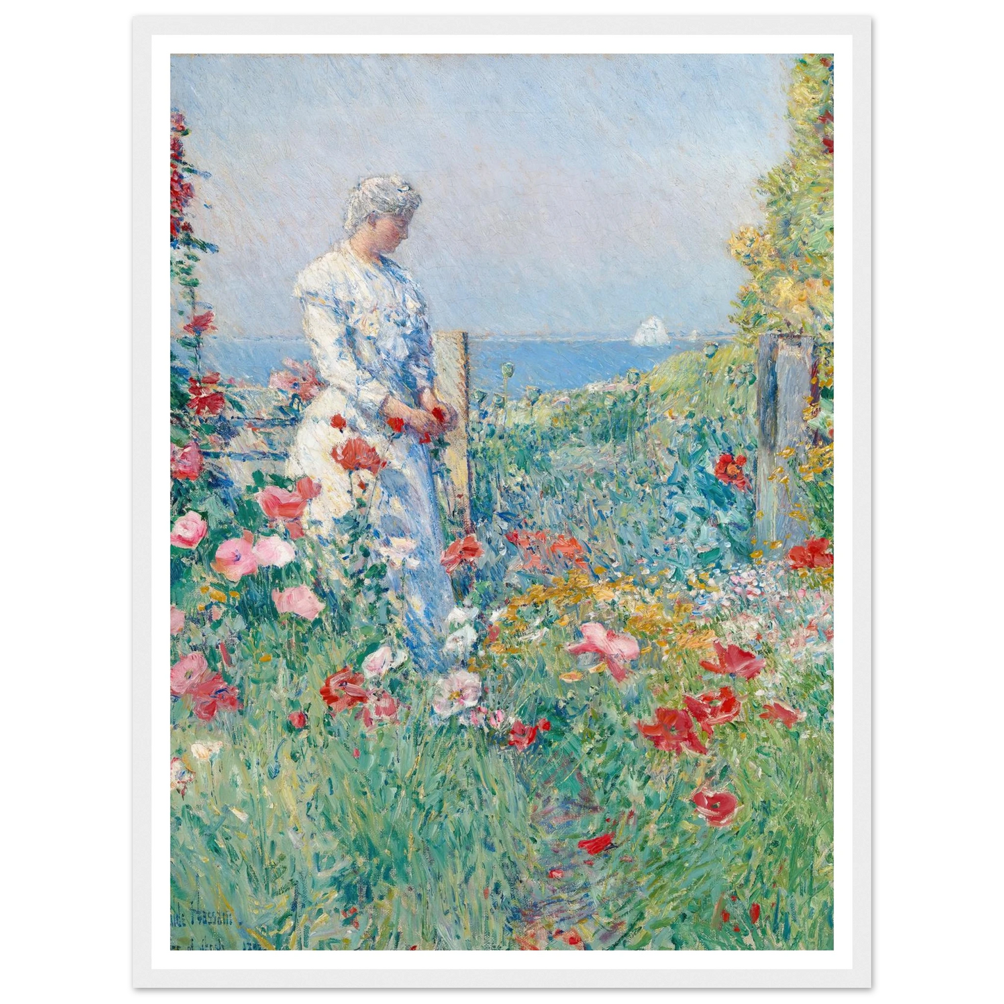 In the Garden (Celia Thaxter in Her Garden) (1892) Art Print | Childe Hassam-Quipham Collections