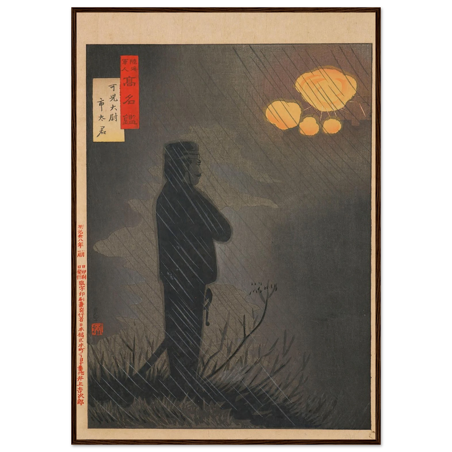 Captain Kani Ichita, from the Series ‘Mirror of Famous Army and Navy Men’ (1895) Art Print | Kobayashi Kiyochika-Quipham Collections