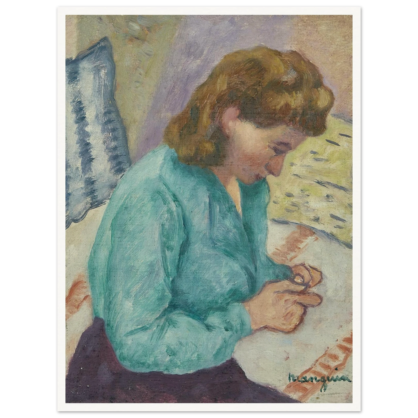 Geneviève Sauty de profil (1946) Art Print | Henri Manguin-Quipham Collections