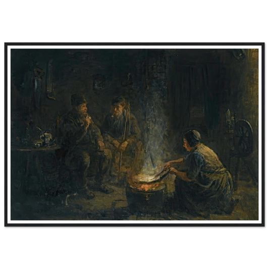 Preparing the meal Art Print | Jozef Israels - Framed Poster - 30x40 cm / 12x16″ - Black frame