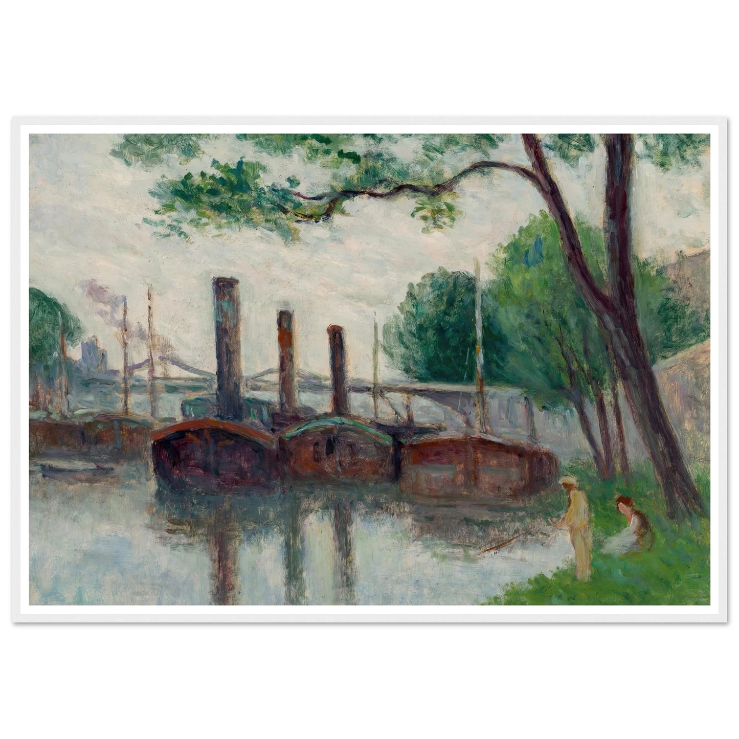 Les bords de la Seine près de la Roche-Guyon (1935) Art Print | Maximilien Luce-Quipham Collections