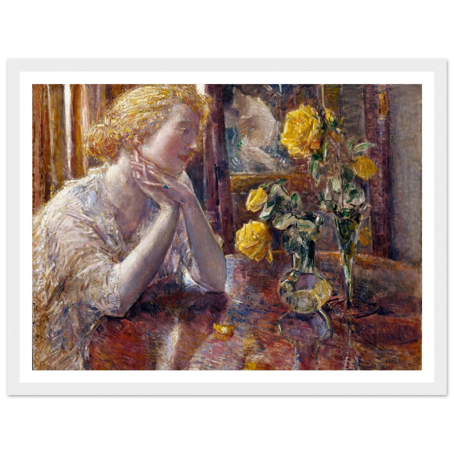 Maréchal Niel Roses (1919) Art Print | Childe Hassam-Quipham Collections
