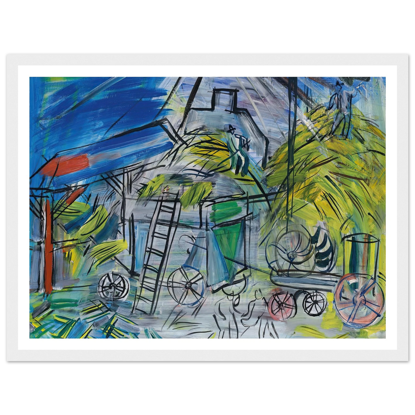 Dépiquage au ciel orageux (1946) Art Print | Raoul Dufy-Quipham Collections