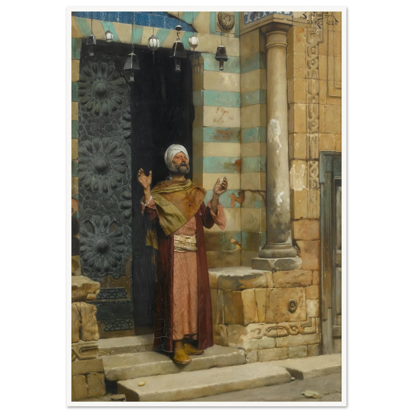 At the door of the mosque (1886) Art Print | Ludwig Deutsch-Quipham Collections