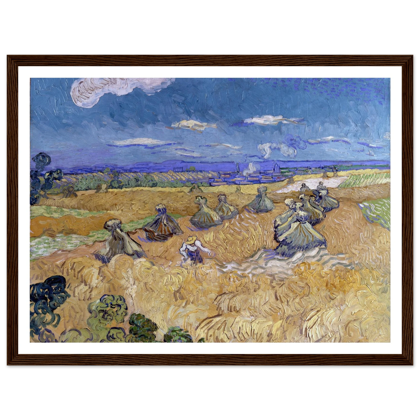 Wheat Fields with Reaper, Auvers Art Print | Vincent van Gogh-Quipham Collections
