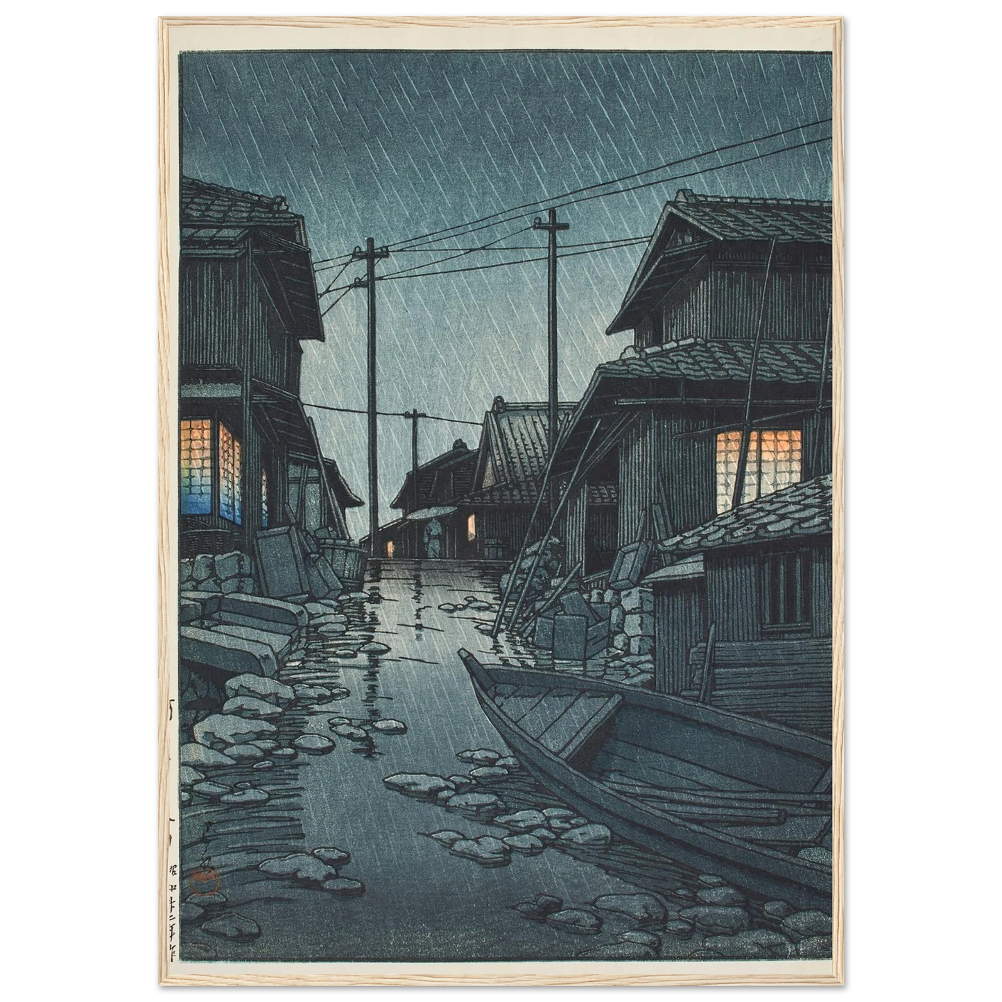 Kawarago no yau (Night rain at Kawarago) (1947) Art Print | Kawase Hasui-Quipham Collections