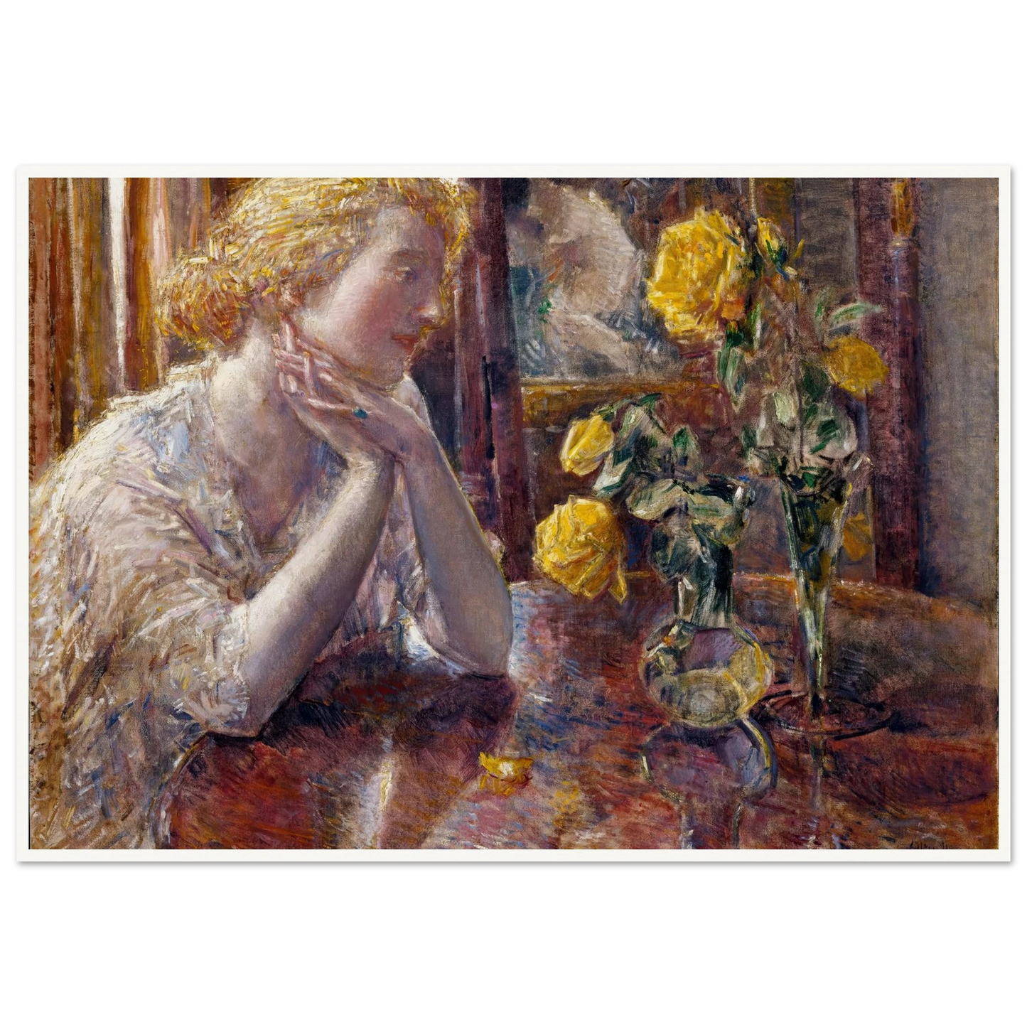 Maréchal Niel Roses (1919) Art Print | Childe Hassam-Quipham Collections