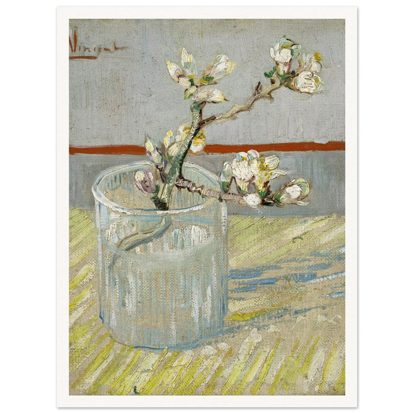 Sprig of flowering almond in a glass (1888) Art Print | Vincent van Gogh-Quipham Collections