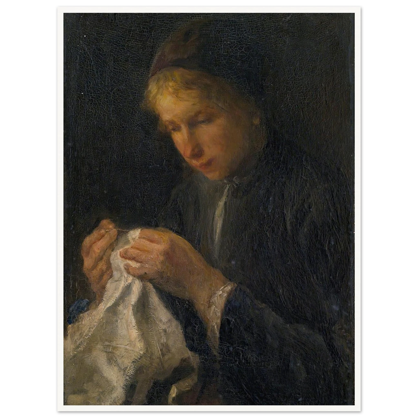 Woman Sewing Art Print | Jozef Israels-Quipham Collections